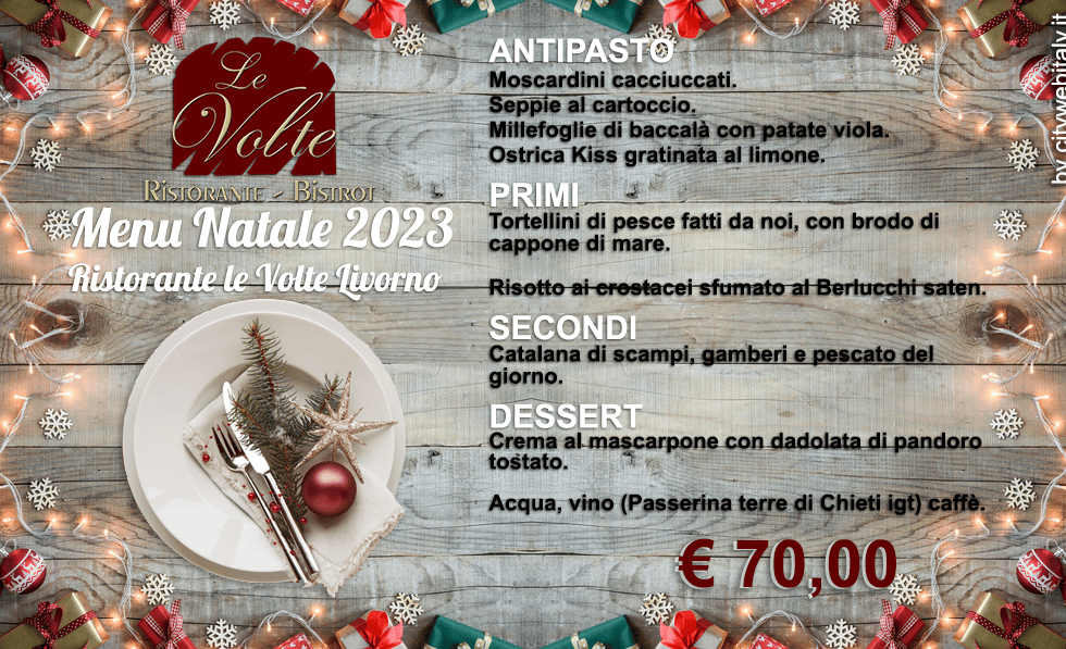 menù Natale 2023 ristorante Livorno